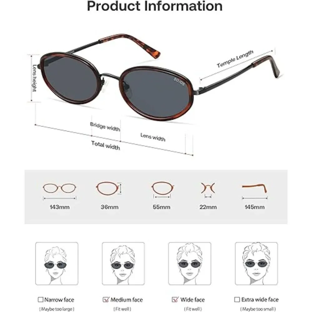 Trendy Oval Round Polarized Sunglasses for Men and Women Retro SJ1248